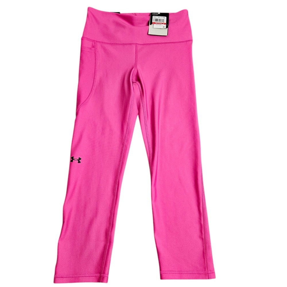Under Armour Capri‎ Leggings Women's Size XS Compression Tech Hi Pink NEW